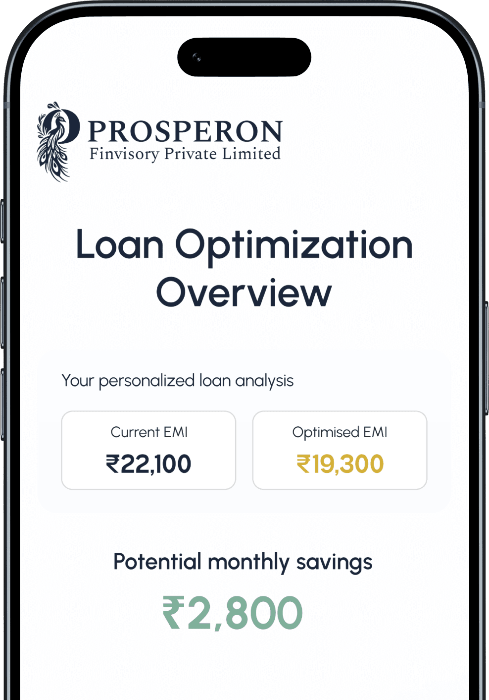 Loan Optimisation Phone Mockup